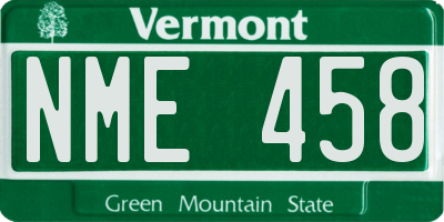 VT license plate NME458