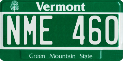 VT license plate NME460