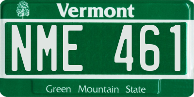 VT license plate NME461
