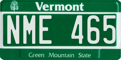 VT license plate NME465