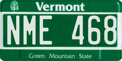 VT license plate NME468