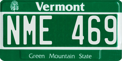 VT license plate NME469