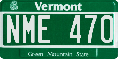 VT license plate NME470