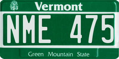 VT license plate NME475