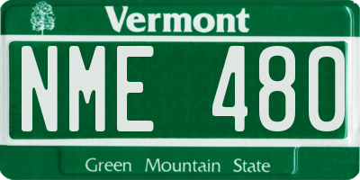 VT license plate NME480