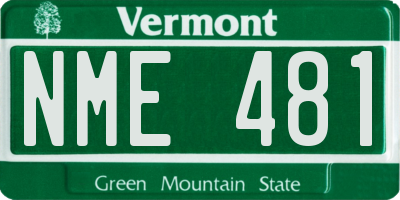 VT license plate NME481