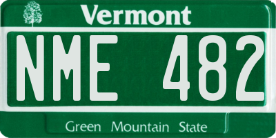 VT license plate NME482