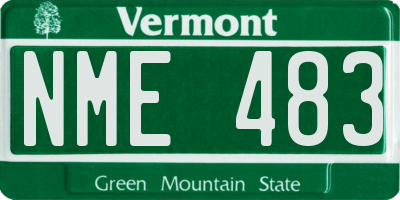 VT license plate NME483