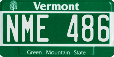 VT license plate NME486