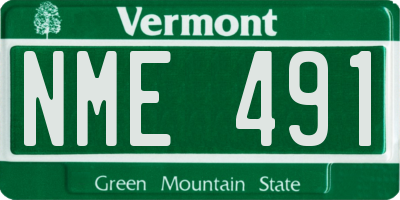 VT license plate NME491