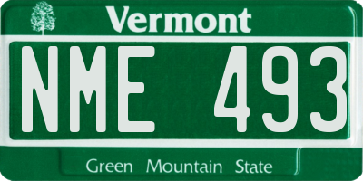 VT license plate NME493