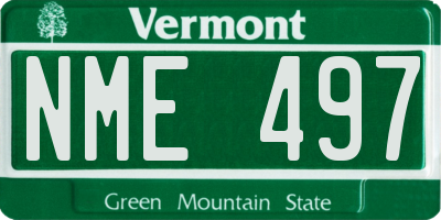 VT license plate NME497