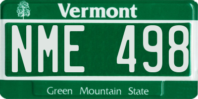 VT license plate NME498