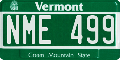 VT license plate NME499