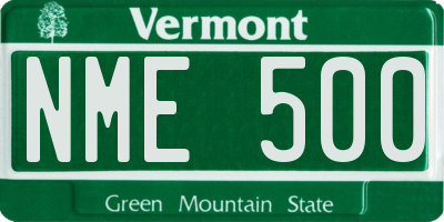 VT license plate NME500