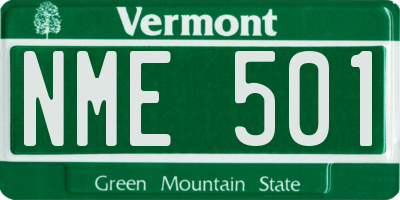 VT license plate NME501