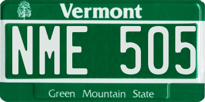 VT license plate NME505