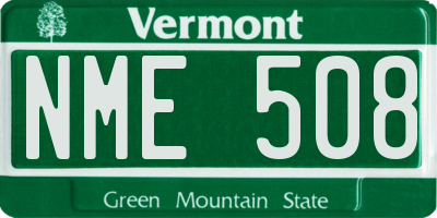 VT license plate NME508