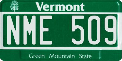 VT license plate NME509