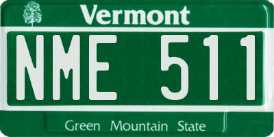 VT license plate NME511