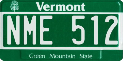 VT license plate NME512