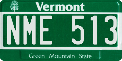 VT license plate NME513