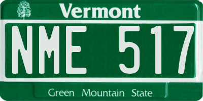 VT license plate NME517