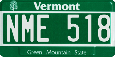 VT license plate NME518