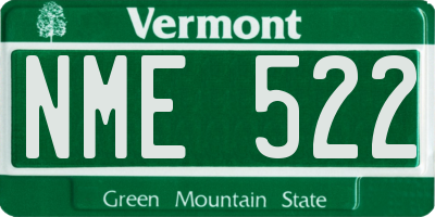VT license plate NME522