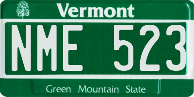 VT license plate NME523
