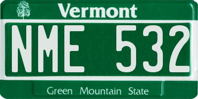 VT license plate NME532