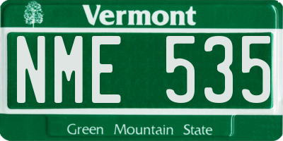 VT license plate NME535