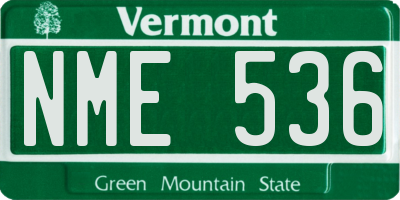 VT license plate NME536