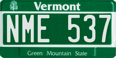 VT license plate NME537