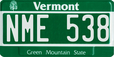 VT license plate NME538