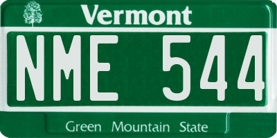 VT license plate NME544