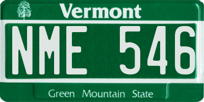 VT license plate NME546