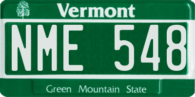 VT license plate NME548