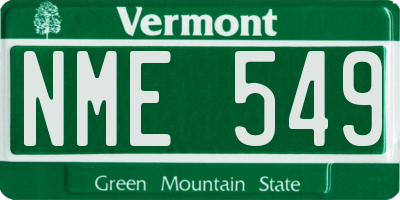 VT license plate NME549
