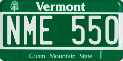 VT license plate NME550