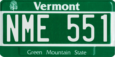 VT license plate NME551