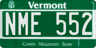 VT license plate NME552