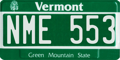 VT license plate NME553