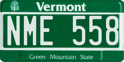 VT license plate NME558