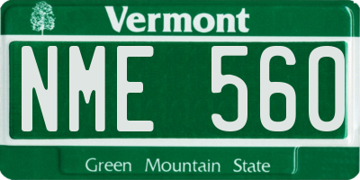 VT license plate NME560