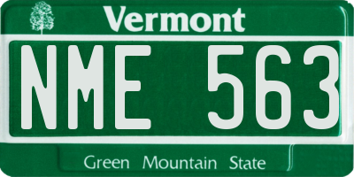 VT license plate NME563