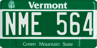 VT license plate NME564
