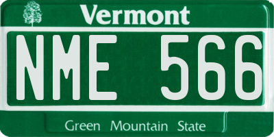 VT license plate NME566