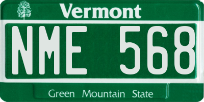 VT license plate NME568
