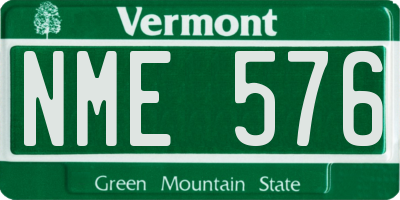 VT license plate NME576